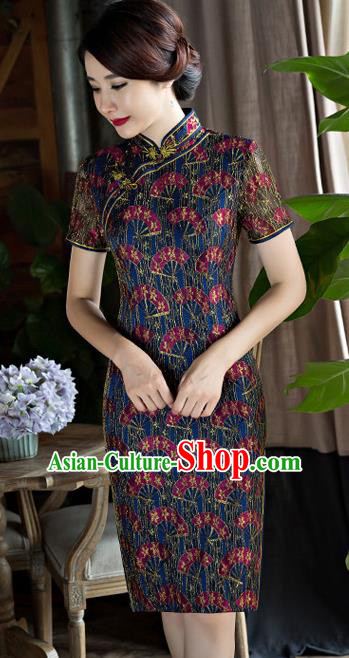 Chinese Traditional Tang Suit Qipao Dress National Costume Top Grade Mandarin Cheongsam for Women