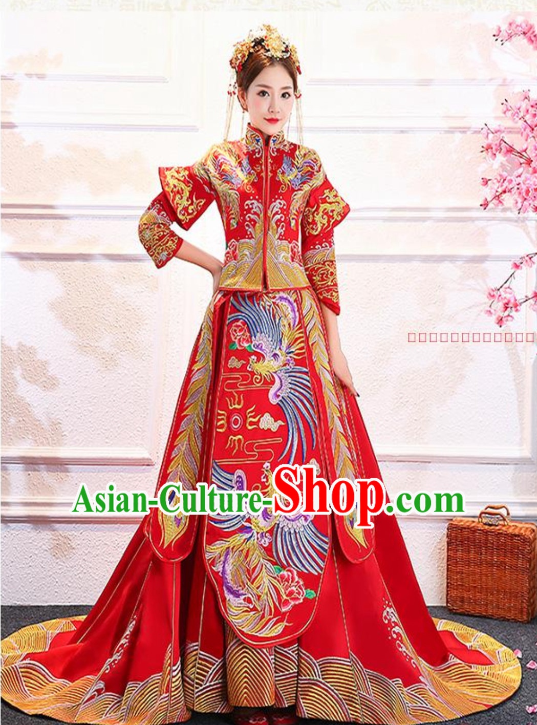 Embroidered Bride Chinese Traditional Wedding Dresses Ceremonial Clothing China Wedding Dress for Women