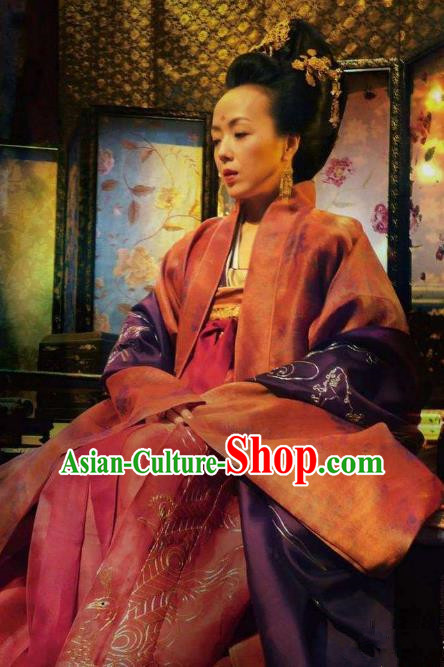 Ancient Chinese Tang Dynasty Princess Jiacheng Embroidered Replica Costume for Women