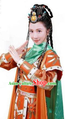 Chinese Ancient Tang Dynasty Princess Tulu Embroidered Replica Costume for Women