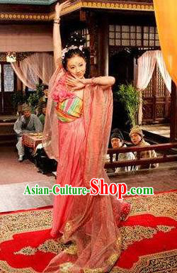 Chinese Ancient Tang Dynasty Courtesan Dance Dress Replica Costume for Women
