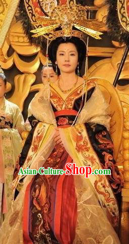Chinese Ancient Tang Dynasty Imperial Consort Wuhui Hanfu Dress Replica Costume for Women