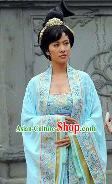 Chinese Ancient Tang Dynasty Dowager Guo Kingdom Yang Yuyao Hanfu Dress Embroidered Replica Costume for Women