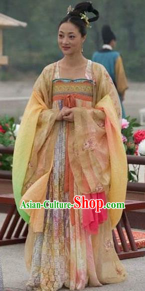 Traditional Chinese Ancient Palace Lady Tang Dynasty Princess Embroidered Dress Replica Costume for Women