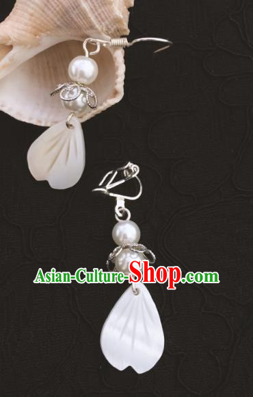 Traditional Chinese Ancient Jewelry Accessories Shell Earrings Eardrop for Women