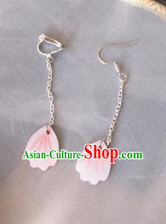 Traditional Chinese Ancient Jewelry Accessories Pink Shell Earrings Eardrop for Women