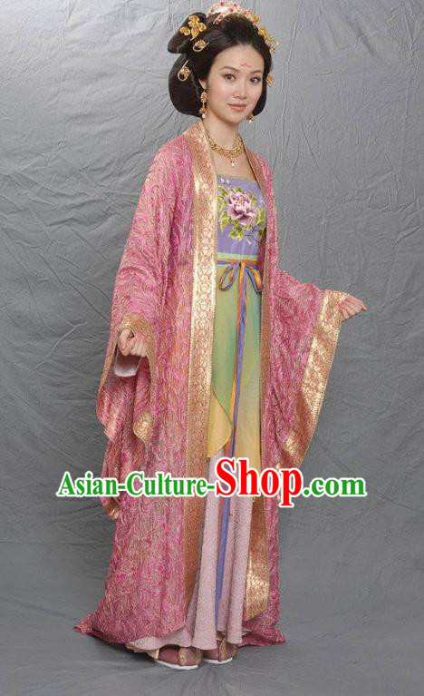 Traditional Chinese Tang Dynasty Princess Jinhuai Embroidered Dress Replica Costume for Women