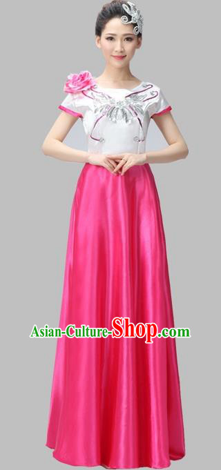 Traditional Chinese Modern Dance Compere Costume, Chorus Singing Group Dance Uniforms, Modern Dance Dress for Women