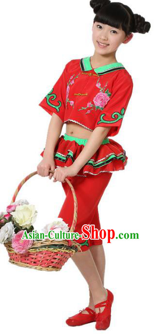 Traditional Chinese Yangge Fan Dance Folk Dance Costume Classical Yangko Dance Modern Dance Dress Clothing