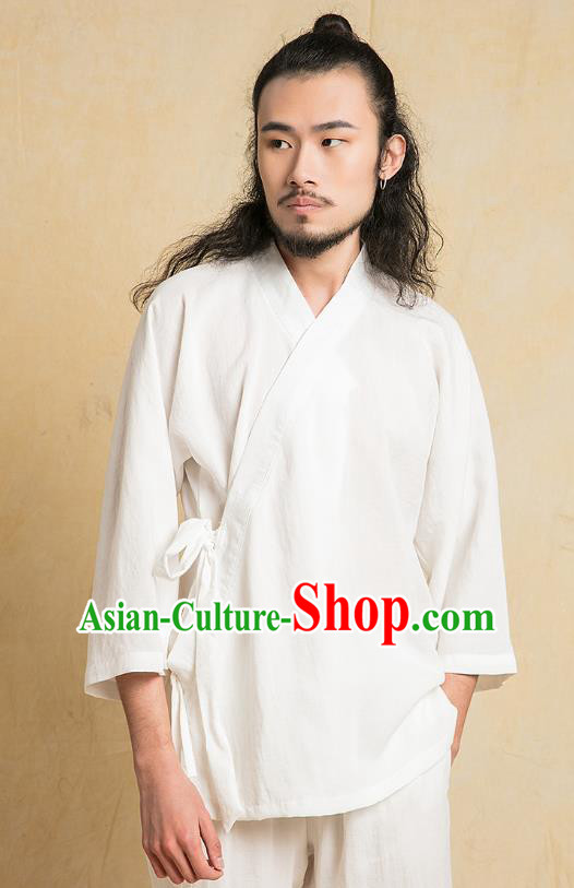 Chinese Kung Fu White Costume Martial Arts Training Clothing Gongfu Wushu Tang SuitsTai Chi Suits for Men