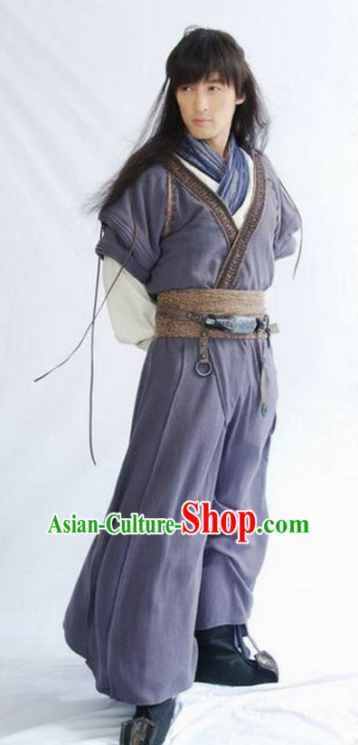 Chinese Ancient Qin Dynasty Swordsman Knight Replica Costume for Men