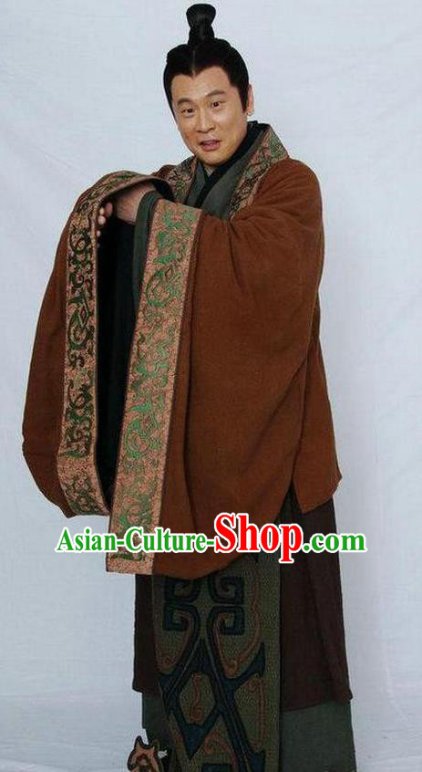 Chinese Ancient Qin Dynasty Prime Minister Zhao Gao Replica Costume for Men