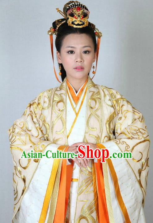 Traditional Chinese Ancient Warring States Period Wei Kingdom Princess Embroidered Replica Costume for Women