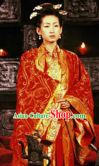 Chinese Ancient Chunqiu Period Jin State Female Spy Imperial Concubine Li Embroidered Replica Costume for Women