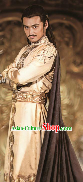 Ancient Chinese Han Dynasty Western Regions Prince Weng Gui Replica Costume for Men