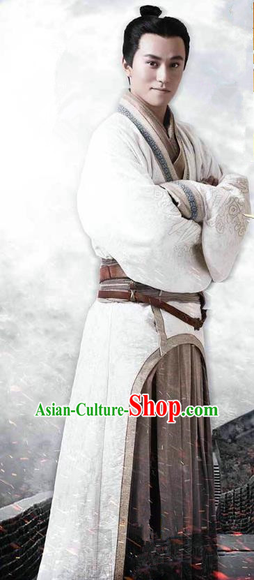 Ancient Chinese Warring States Period Swordsman Chu Kingdom General Xiang Shaoyu Replica Costume for Men