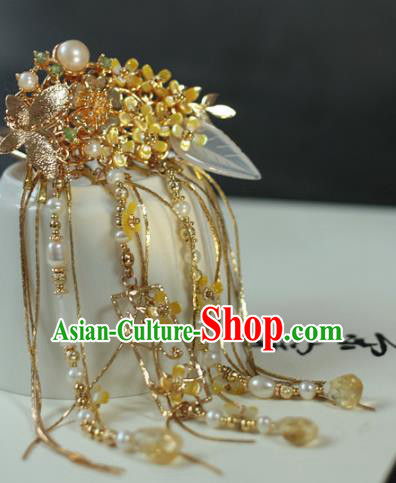 Traditional Chinese Ancient Long Tassel Hair Claws Classical Hair Accessories Handmade Hairpins for Women