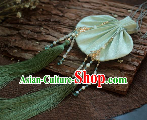 Traditional Chinese Ancient Handmade Green Cloth Purse Hanfu Sachet for Women
