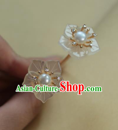 Traditional Chinese Ancient Handmade Classical Hair Accessories Shell Flowers Hairpins for Women