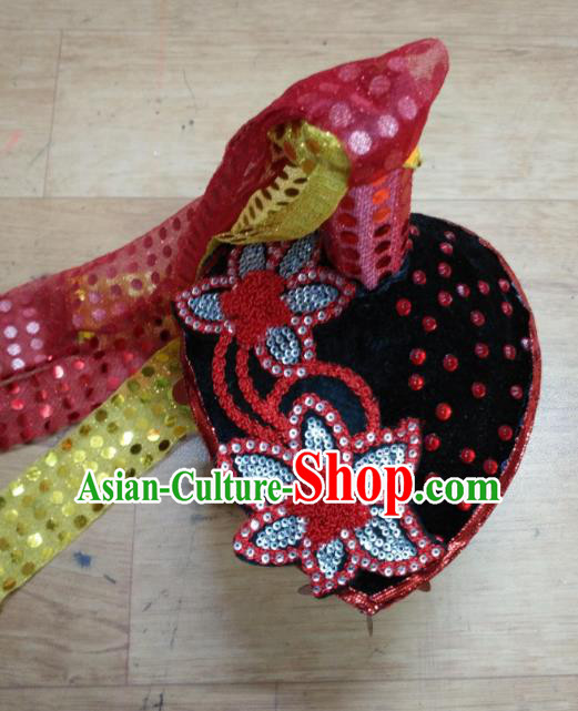 Chinese Classical Dance Hair Accessories Traditional Folk Dance Drum Dance Hats Headwear for Women
