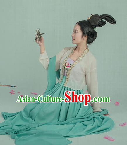 Traditional Chinese Ancient Palace Lady Costume, China Tang Dynasty Court Maid Clothing for Women