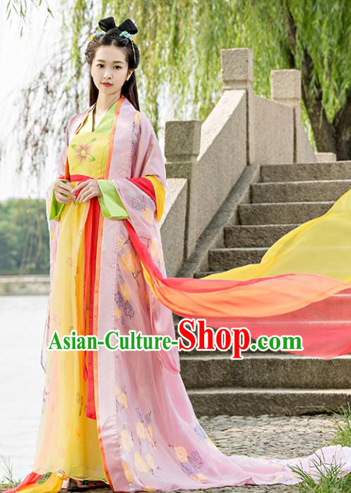 Traditional Chinese Ancient Imperial Consort Costume Tang Dynasty Palace Lady Hanfu Dress for Women