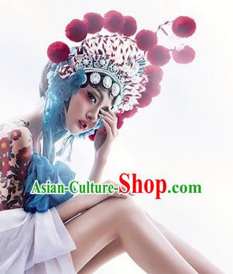 Chinese Ancient Beijing Opera Hair Accessories Phoenix Coronet Traditional Palace Lady Headwear for Women