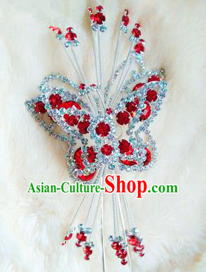 Chinese Traditional Folk Dance Hair Accessories Beijing Opera Butterfly Hairpins Headwear for Women
