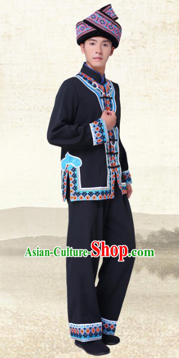 Traditional Chinese Miao Nationality Dance Clothing Hmong Ethnic Minority Costumes and Headwear