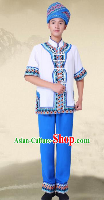Traditional Chinese National Minority Costumes and Headwear Tujia Ethnic Minority Embroidery Clothing for Men