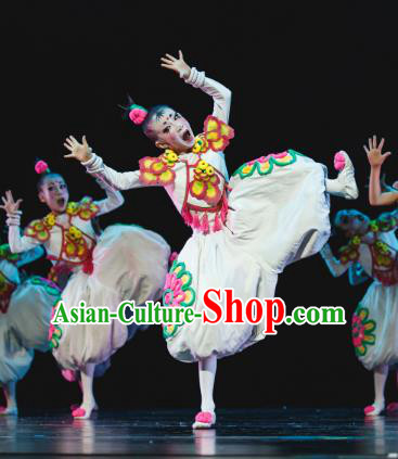 Traditional Chinese New Year Folk Dance Dress Costume, Children Classical Dance Yangge Clothing for Kids