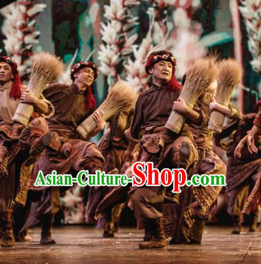 Traditional Chinese Mongols Folk Dance Embroidered Costume, China Ethnic Minority Dance Clothing for Men