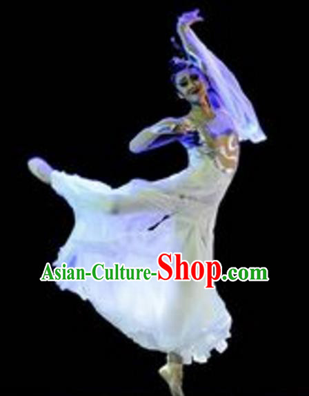 Traditional Chinese Folk Dance Umbrella Dance Costume, China Yangko Classical Dance Dress Clothing for Women