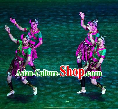 Traditional Chinese Yangko Dance Ethnic Costume, Folk Dance Minority Nationality Dance Clothing for Women