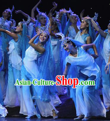 Chinese Traditional Folk Dance Costume Classical Dance Dress, China Hui Nationality Stage Performance Clothing for Women