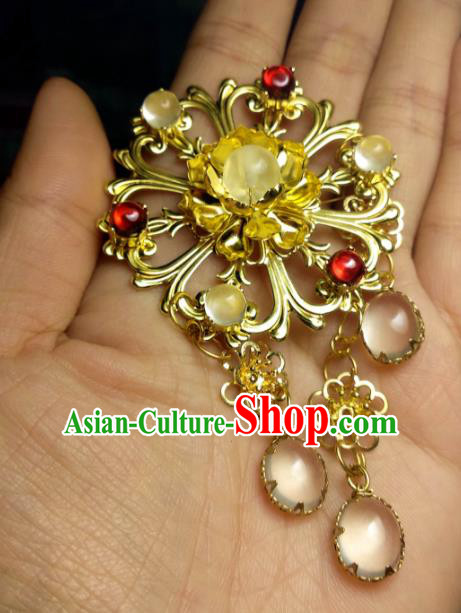 Chinese Traditional Ancient Hair Accessories Classical Brass Hair Stick Hanfu Hairpins for Women