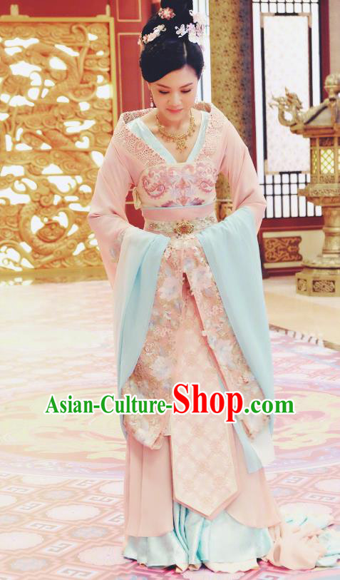 Chinese Ancient Palace Lady Hanfu Dress Tang Dynasty Imperial Concubine Embroidered Historical Costumes for Women