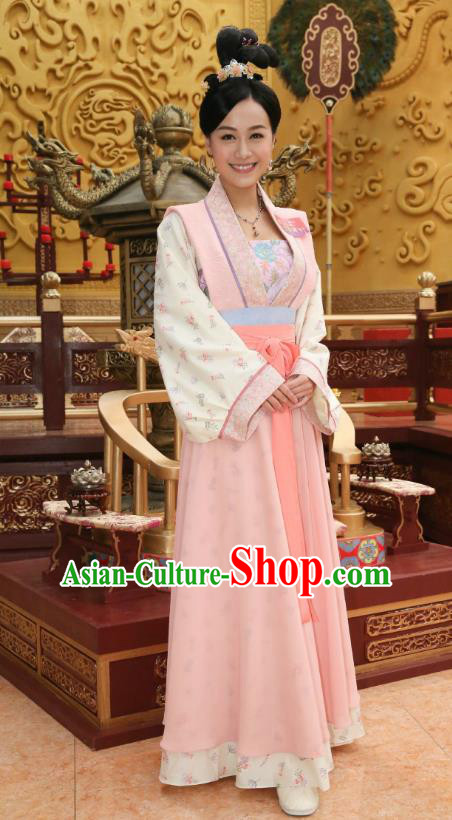 Chinese Ancient Palace Lady Hanfu Dress Tang Dynasty Las Meninas Embroidered Costumes for Women
