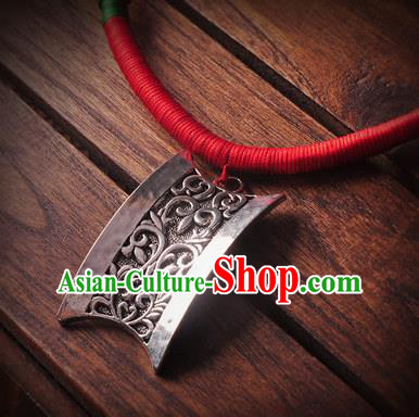 Chinese Traditional Embroidery Accessories Handmade Miao Sliver Necklace for Women