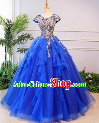 Top Grade Advanced Customization Wedding Dress Chorus Blue Dress Bridal Veil Full Dress Costume for Women