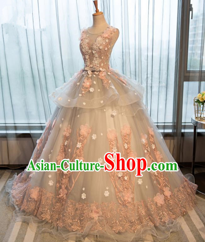 Top Grade Advanced Customization Wedding Dress Bridal Veil Flower Child Full Dress Costume for Women