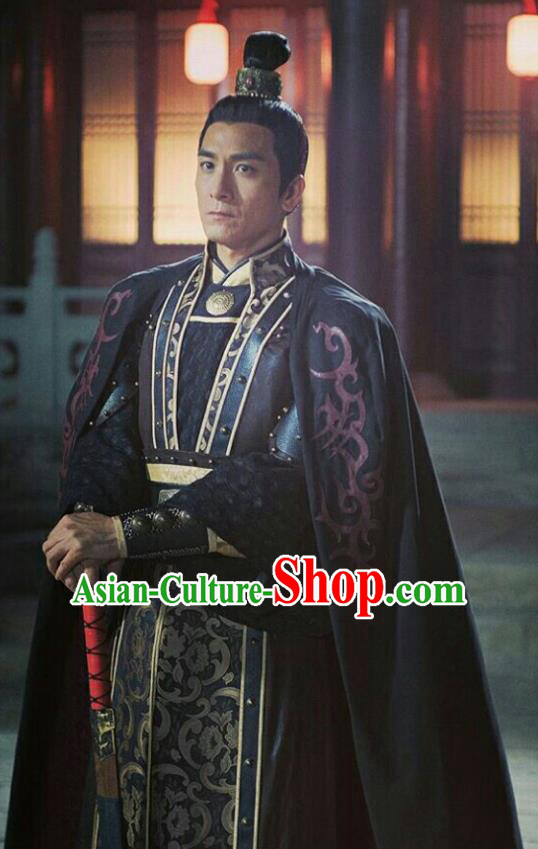 Chinese Ancient Tang Dynasty General Military Officer Embroidered Costumes for Men
