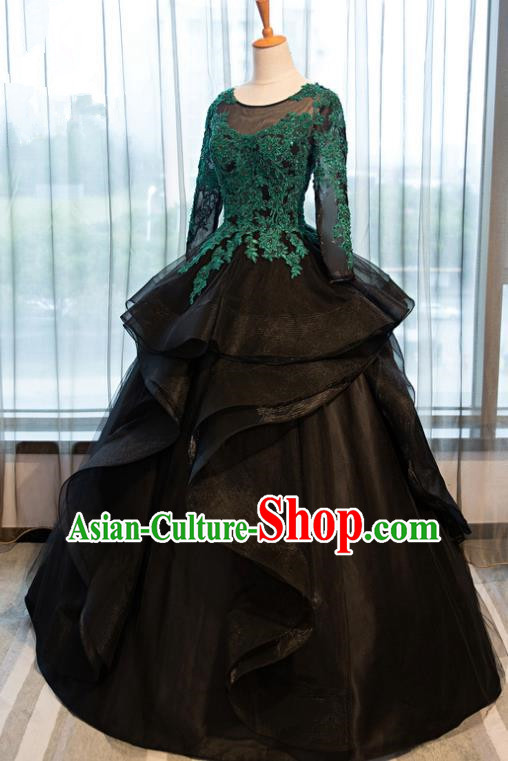 Top Grade Advanced Customization Green Lace Mullet Dress Wedding Dress Compere Bridal Full Dress for Women