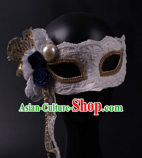Halloween Exaggerated Face Mask Venice Fancy Ball Props Catwalks Accessories Christmas White Lace Masks