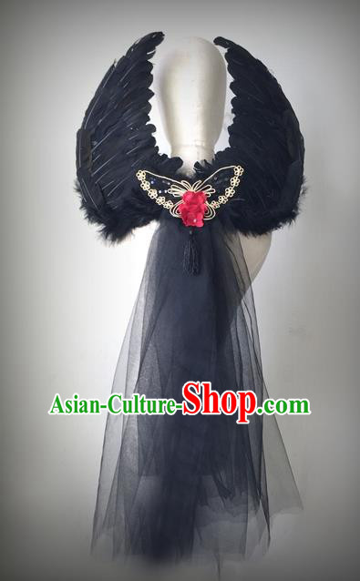 Halloween Handmade Feather Wings Fancy Ball Catwalks Props Christmas Exaggerated Feather Wing