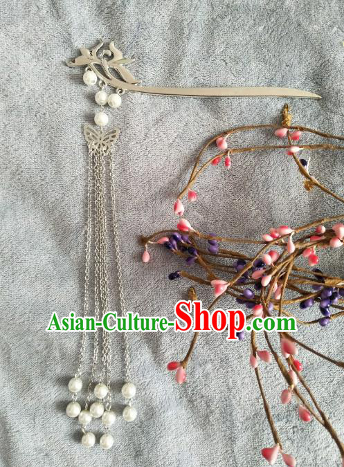 China Ancient Hair Accessories Hanfu Princess Pearls Tassel Hair Clips Chinese Classical Hairpins for Women