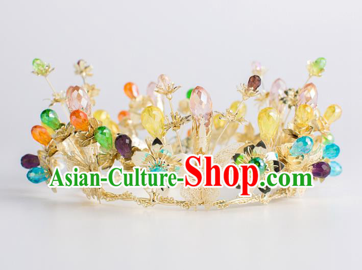 Baroque Bride Hair Accessories Golden Butterfly Royal Crown Wedding Princess Classical Imperial Crown for Women