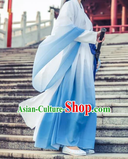 Chinese Traditional Embroidered Hanfu Dress Ancient Swordswoman Costume for Women