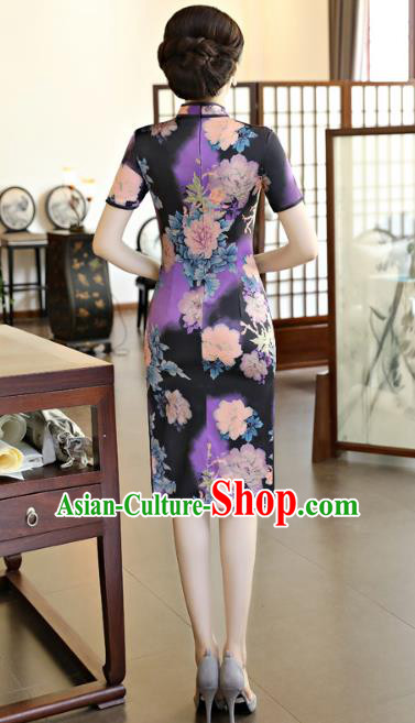 Traditional Ancient Chinese Young Women Cheongsam Dress Republic of China Tangsuit Stand Collar Blouse Dress Tang Suit Clothing