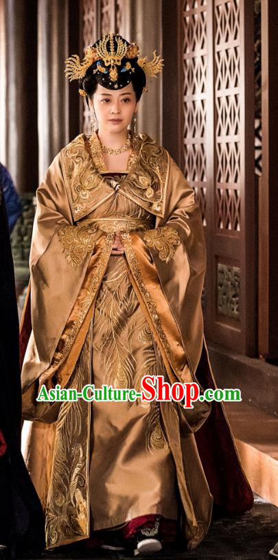 Chinese Ancient Nirvana in Fire Empress Xun Hanfu Dress Palace Queen Embroidered Replica Costume for Women